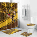 Hawthorn Hawks Australian Football Bathroom Set Fierce Bird Mascot With Indigenous Pattern Art