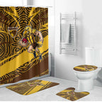 Hawthorn Hawks Australian Football Bathroom Set Fierce Bird Mascot With Indigenous Pattern Art