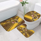 Hawthorn Hawks Australian Football Bathroom Set Fierce Bird Mascot With Indigenous Pattern Art