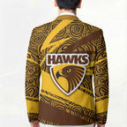 Hawthorn Hawks Australian Football Blazer Fierce Bird Mascot With Indigenous Pattern Art