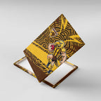 Hawthorn Hawks Australian Football Canvas Wall Art Fierce Bird Mascot With Indigenous Pattern Art
