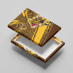Hawthorn Hawks Australian Football Canvas Wall Art Fierce Bird Mascot With Indigenous Pattern Art