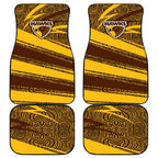 Hawthorn Hawks Australian Football Car Mats Fierce Bird Mascot With Indigenous Pattern Art