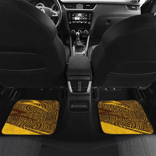Hawthorn Hawks Australian Football Car Mats Fierce Bird Mascot With Indigenous Pattern Art
