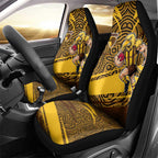 Hawthorn Hawks Australian Football Car Seat Cover Fierce Bird Mascot With Indigenous Pattern Art