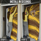Hawthorn Hawks Australian Football Door Cover Fierce Bird Mascot With Indigenous Pattern Art