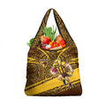 Hawthorn Hawks Australian Football Grocery Bag Fierce Bird Mascot With Indigenous Pattern Art