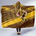 Hawthorn Hawks Australian Football Hooded Blanket Fierce Bird Mascot With Indigenous Pattern Art
