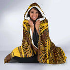 Hawthorn Hawks Australian Football Hooded Blanket Fierce Bird Mascot With Indigenous Pattern Art