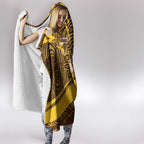 Hawthorn Hawks Australian Football Hooded Blanket Fierce Bird Mascot With Indigenous Pattern Art