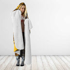 Hawthorn Hawks Australian Football Hooded Blanket Fierce Bird Mascot With Indigenous Pattern Art