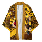 Hawthorn Hawks Australian Football Kimono Fierce Bird Mascot With Indigenous Pattern Art