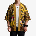 Hawthorn Hawks Australian Football Kimono Fierce Bird Mascot With Indigenous Pattern Art