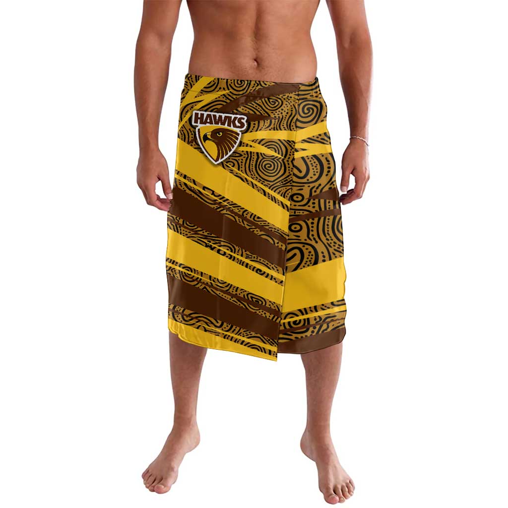Hawthorn Hawks Australian Football Lavalava Fierce Bird Mascot With Indigenous Pattern Art