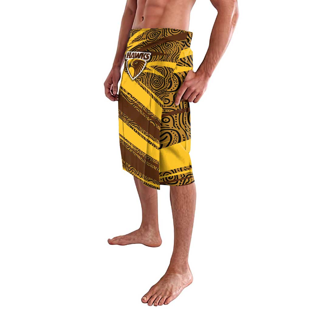 Hawthorn Hawks Australian Football Lavalava Fierce Bird Mascot With Indigenous Pattern Art