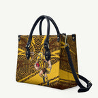Hawthorn Hawks Australian Football Leather Bag Fierce Bird Mascot With Indigenous Pattern Art