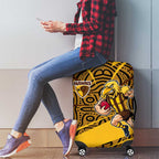 Hawthorn Hawks Australian Football Luggage Cover Fierce Bird Mascot With Indigenous Pattern Art