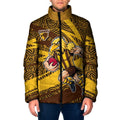 Hawthorn Hawks Australian Football Padded Jacket Fierce Bird Mascot With Indigenous Pattern Art