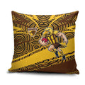 Hawthorn Hawks Australian Football Pillow Cover Fierce Bird Mascot With Indigenous Pattern Art