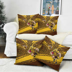 Hawthorn Hawks Australian Football Pillow Cover Fierce Bird Mascot With Indigenous Pattern Art