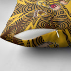 Hawthorn Hawks Australian Football Pillow Cover Fierce Bird Mascot With Indigenous Pattern Art