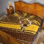 Hawthorn Hawks Australian Football Quilt Fierce Bird Mascot With Indigenous Pattern Art