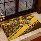 Hawthorn Hawks Australian Football Rubber Doormat Fierce Bird Mascot With Indigenous Pattern Art
