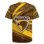 Hawthorn Hawks Australian Football Rugby Jersey Fierce Bird Mascot With Indigenous Pattern Art