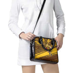 Hawthorn Hawks Australian Football Shoulder Handbag Fierce Bird Mascot With Indigenous Pattern Art