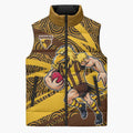 Hawthorn Hawks Australian Football Sleeveless Puffer Jacket Fierce Bird Mascot With Indigenous Pattern Art