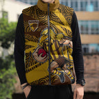 Hawthorn Hawks Australian Football Sleeveless Puffer Jacket Fierce Bird Mascot With Indigenous Pattern Art