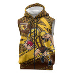Hawthorn Hawks Australian Football Sleeveless Zip Hoodie Fierce Bird Mascot With Indigenous Pattern Art