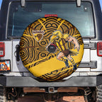 Hawthorn Hawks Australian Football Spare Tire Cover Fierce Bird Mascot With Indigenous Pattern Art