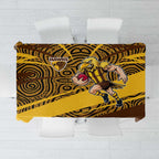 Hawthorn Hawks Australian Football Tablecloth Fierce Bird Mascot With Indigenous Pattern Art