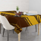 Hawthorn Hawks Australian Football Tablecloth Fierce Bird Mascot With Indigenous Pattern Art