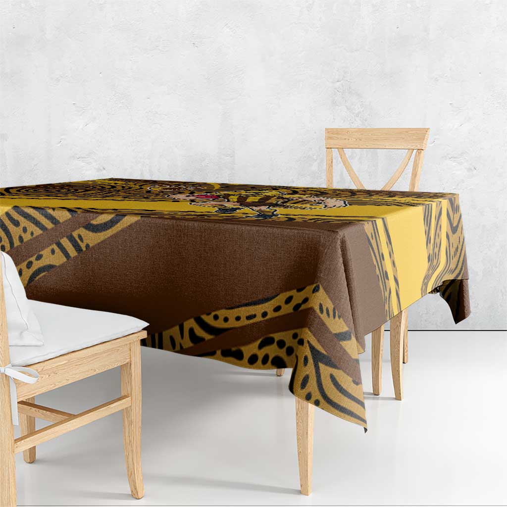 Hawthorn Hawks Australian Football Tablecloth Fierce Bird Mascot With Indigenous Pattern Art