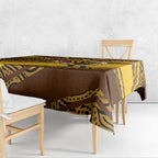 Hawthorn Hawks Australian Football Tablecloth Fierce Bird Mascot With Indigenous Pattern Art