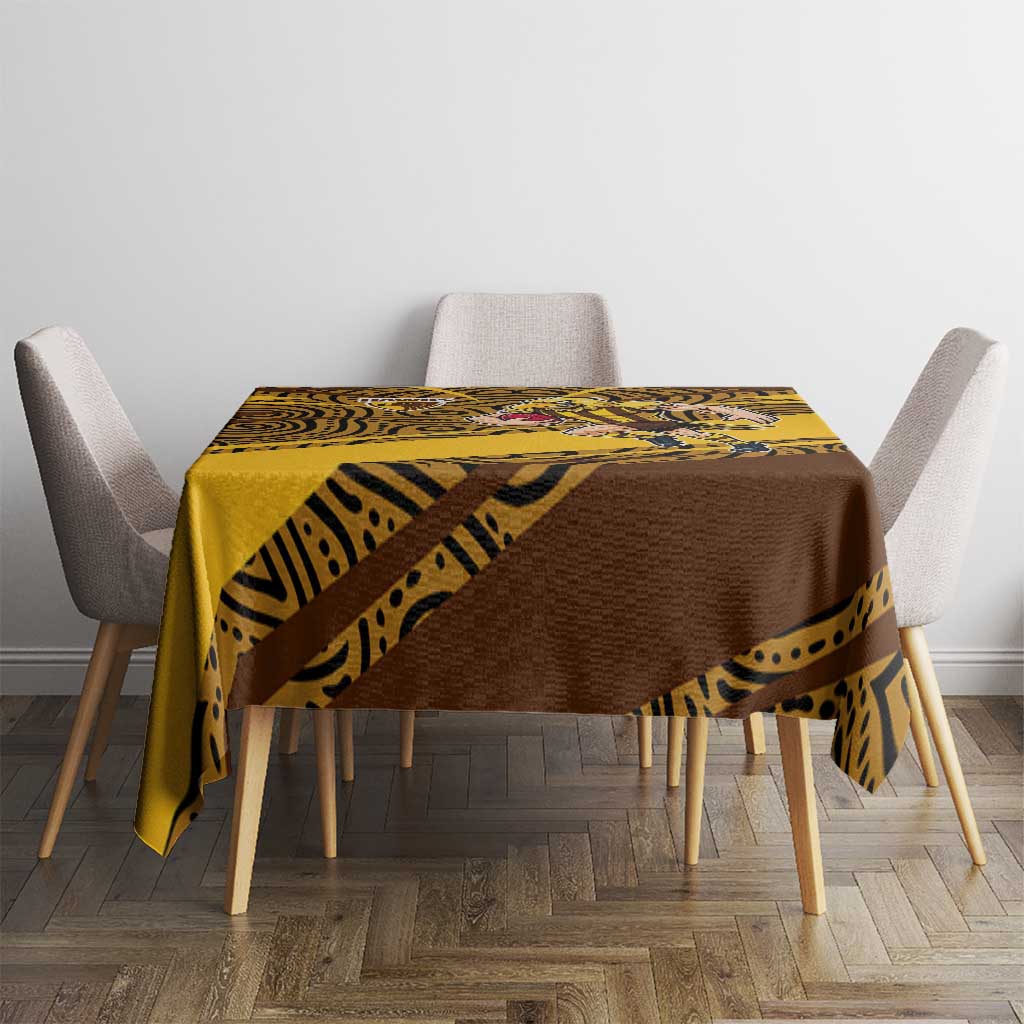 Hawthorn Hawks Australian Football Tablecloth Fierce Bird Mascot With Indigenous Pattern Art