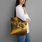 Hawthorn Hawks Australian Football Tote Bag Fierce Bird Mascot With Indigenous Pattern Art