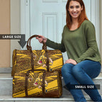 Hawthorn Hawks Australian Football Travel Bag Fierce Bird Mascot With Indigenous Pattern Art