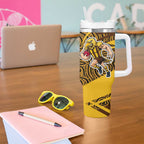 Hawthorn Hawks Australian Football Tumbler With Handle Fierce Bird Mascot With Indigenous Pattern Art