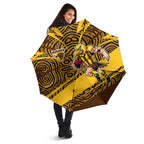Hawthorn Hawks Australian Football Umbrella Fierce Bird Mascot With Indigenous Pattern Art