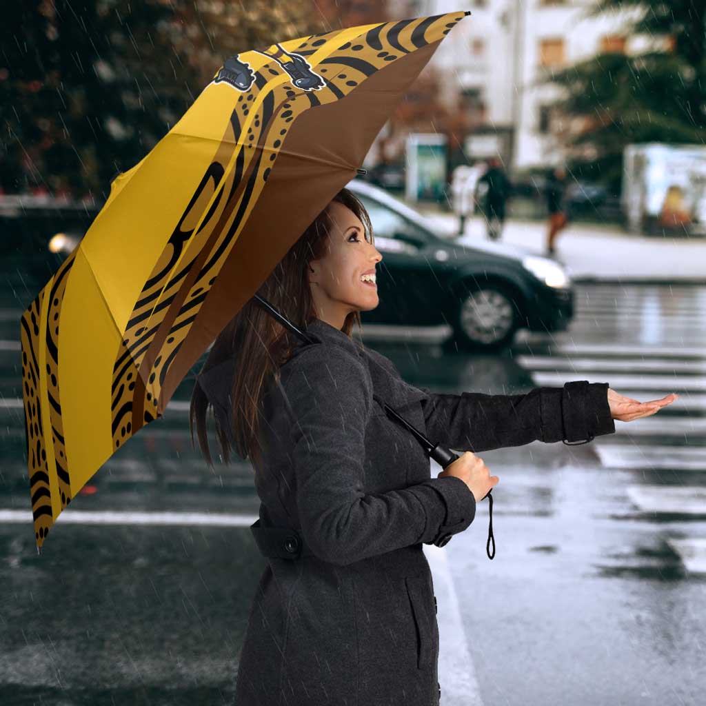 Hawthorn Hawks Australian Football Umbrella Fierce Bird Mascot With Indigenous Pattern Art