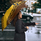Hawthorn Hawks Australian Football Umbrella Fierce Bird Mascot With Indigenous Pattern Art