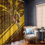 Hawthorn Hawks Australian Football Window Curtain Fierce Bird Mascot With Indigenous Pattern Art