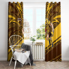 Hawthorn Hawks Australian Football Window Curtain Fierce Bird Mascot With Indigenous Pattern Art