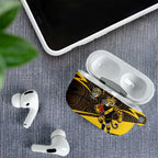 Richmond Tigers Australian Football AirPods Case Powerful Tiger Mascot With Indigenous Pattern Art