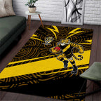 Richmond Tigers Australian Football Area Rug Powerful Tiger Mascot With Indigenous Pattern Art