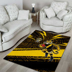 Richmond Tigers Australian Football Area Rug Powerful Tiger Mascot With Indigenous Pattern Art