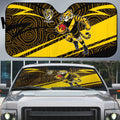 Richmond Tigers Australian Football Auto Sun Shade Powerful Tiger Mascot With Indigenous Pattern Art